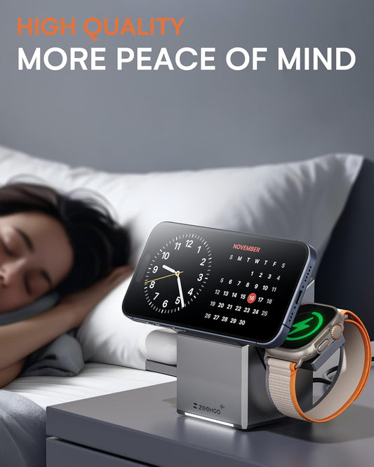 ZEEHOO 3 in 1 Charging Station for Apple, Mag-Safe for iPhone Charger